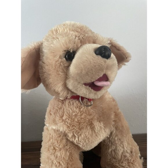 Build A Bear Tan Puppy Golden Retriever Red Collar non working sound box Plush - Picture 8 of 11